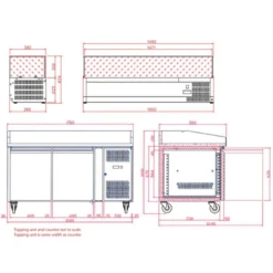 Tefcold PT1200 Refrigerated Prep Counter -Home Appliances 2306