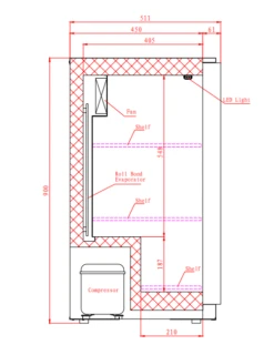 Blizzard BAR2SL Sliding Double Door Bottle Cooler -Home Appliances bar2sl dimensions 1 1