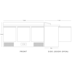 Blizzard BCC3EN Refrigerated Prep Counter -Home Appliances bcc3en 01