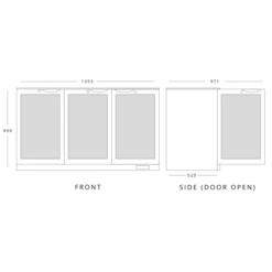 Blizzard BAR3SS Triple Door Bottle Cooler -Home Appliances blizzard bar3ss triple door bottle coolerdimensions