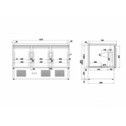 Tefcold G-Line GS365ST Refrigerated Prep Counter -Home Appliances gs365st diagram