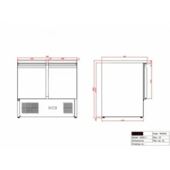 Tefcold G-Line GS91 Refrigerated Prep Counter -Home Appliances gs91 diagram