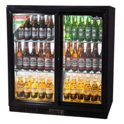 Hallco HC2BK Double Door Bottle Cooler
