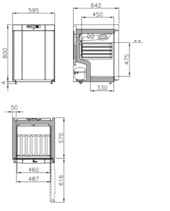 Gram K220R- DR GU Under Counter Refrigerator -Home Appliances k220r diagram