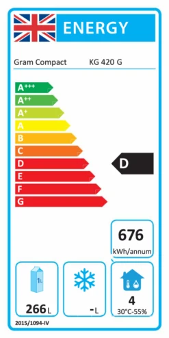 Gram K420L-C DR G Solid Door Fridge -Home Appliances kg420g energylabel